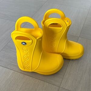 New! CROCS Toddler Bright Yellow Rain Boots